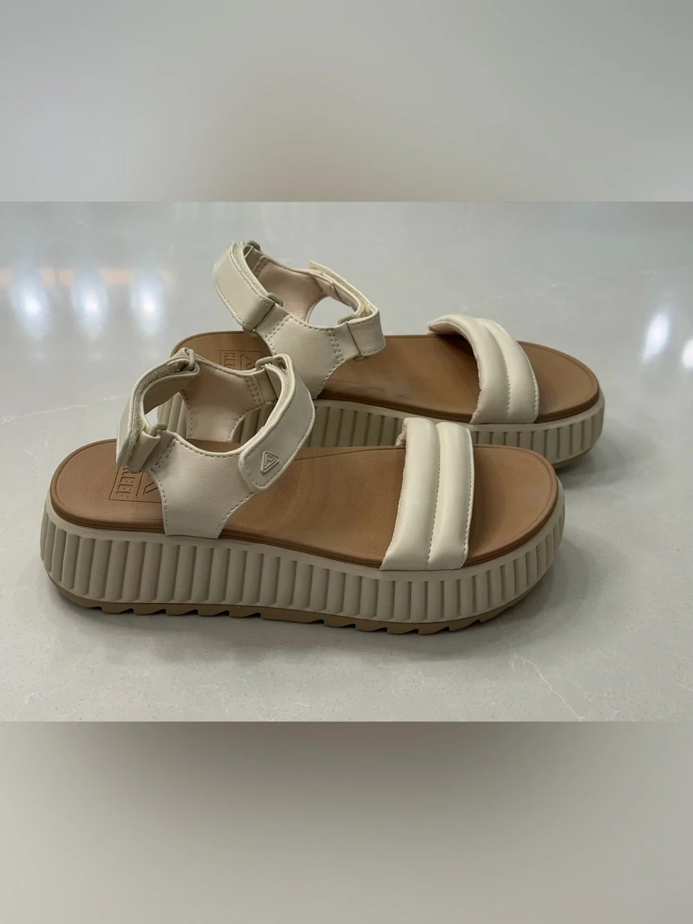 REEF Vista Higher Raya Platform Sandals Vintage Sand Cream Chunky Summer 9